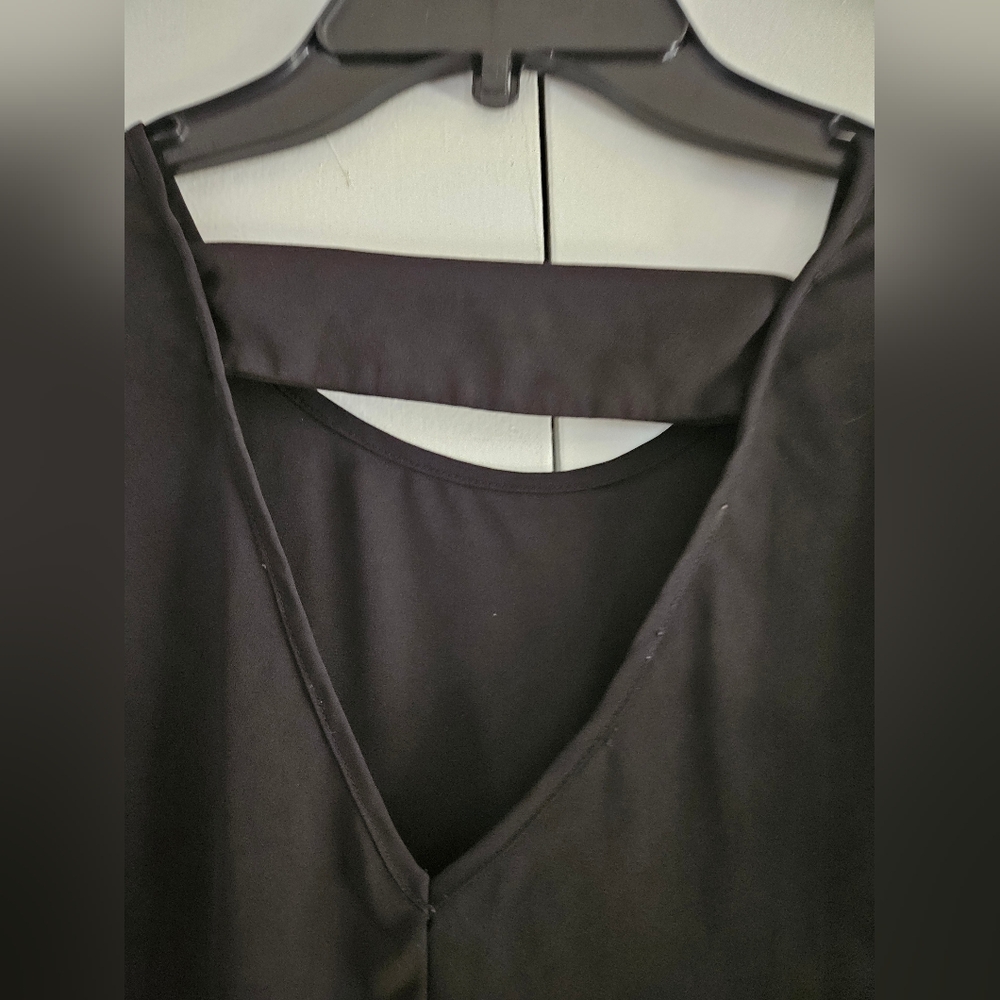 iZBYER Black Blouse 3/4 Sleeve Dressy Top Lightweight Size XS - Picture 5 of 8